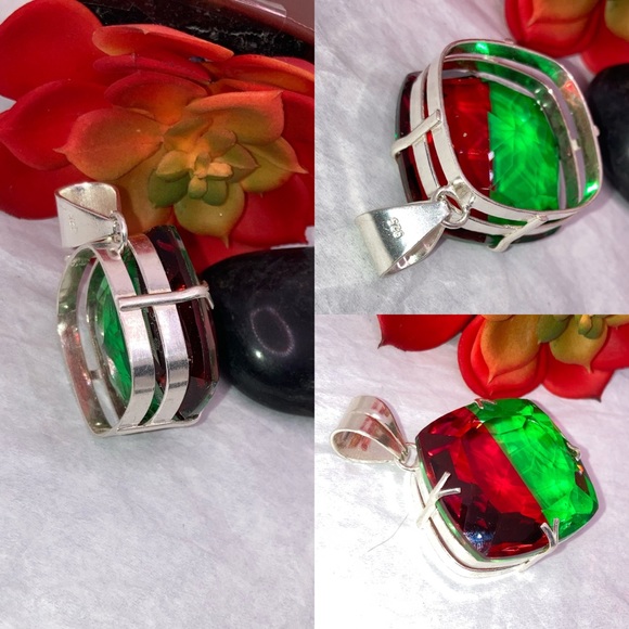 Watermelon Ametrine Quartz Huge Handmade Pendant - Picture 6 of 6